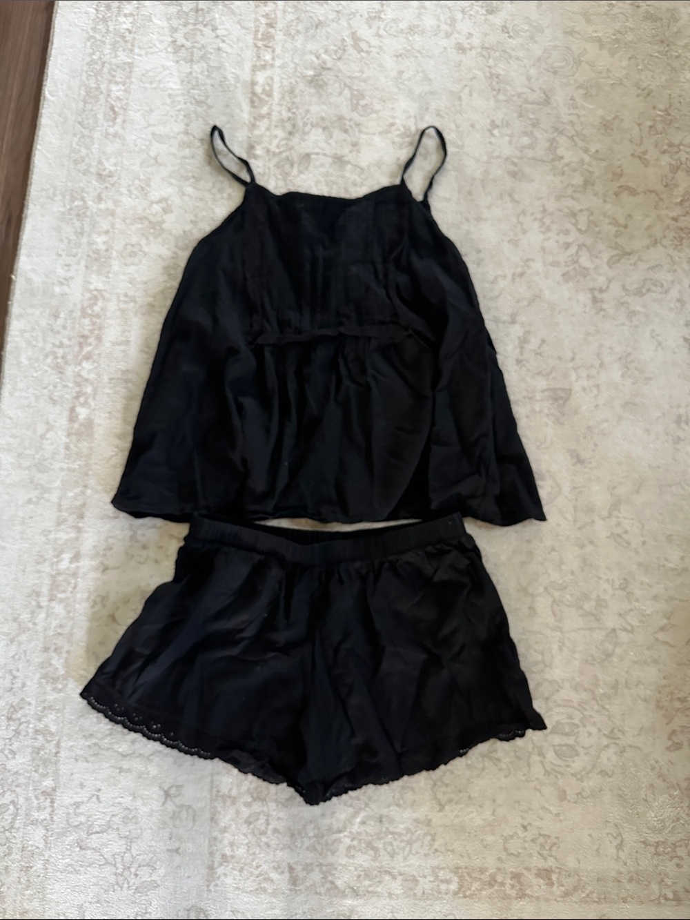 Amazon Women's Black Satin Cami & Shorts Sleep Set